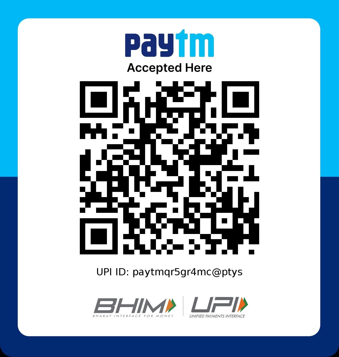 Paytm UPI QR